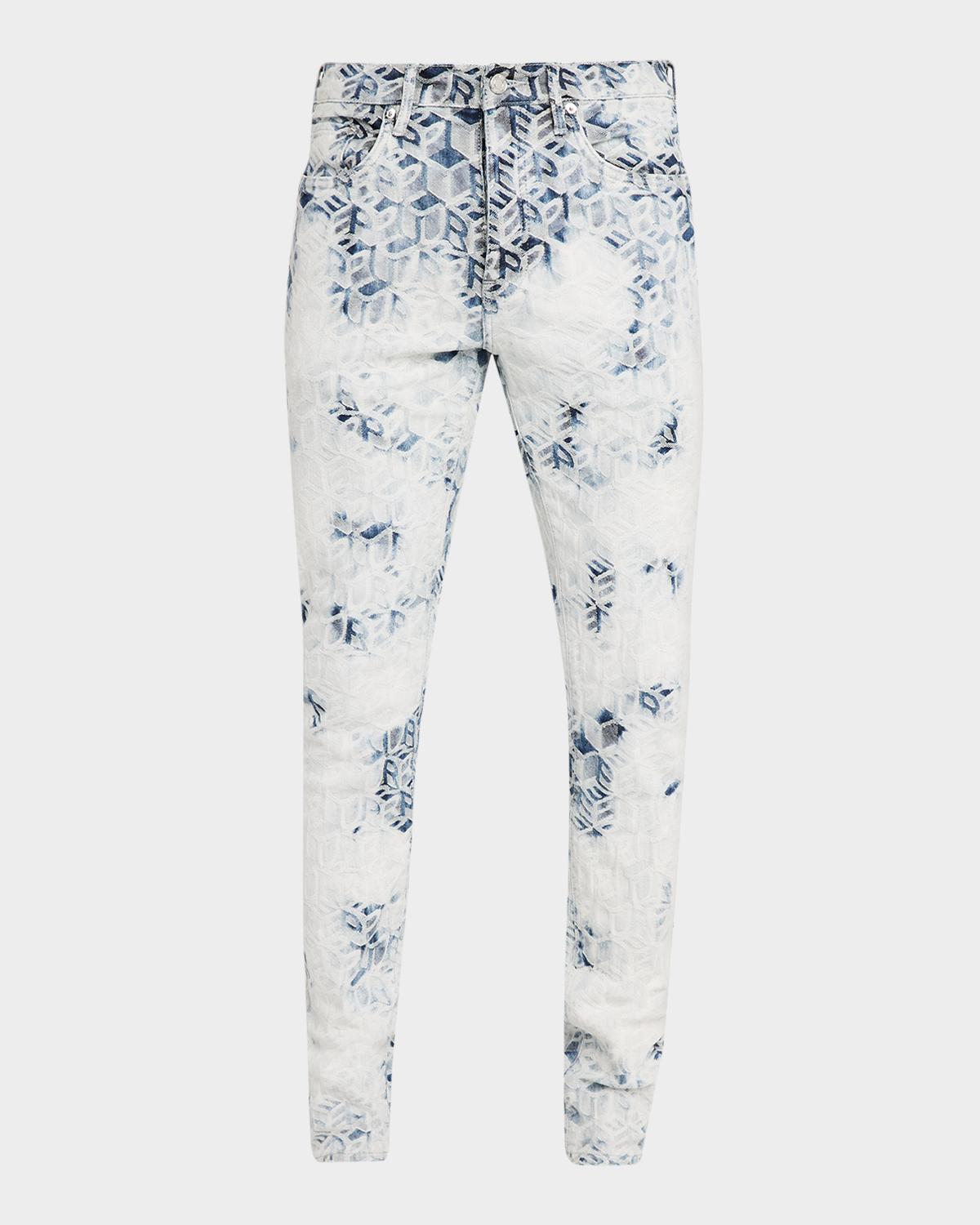 PURPLE Monogram Jacquard Stretch Skinny Jeans