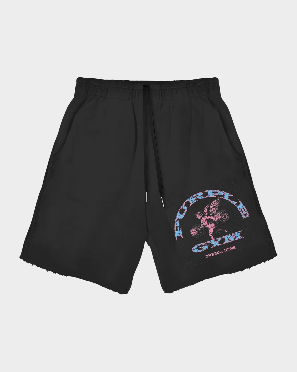 Purple Men & Apos;s Relaxed Fleece Drawstring Shorts In Black