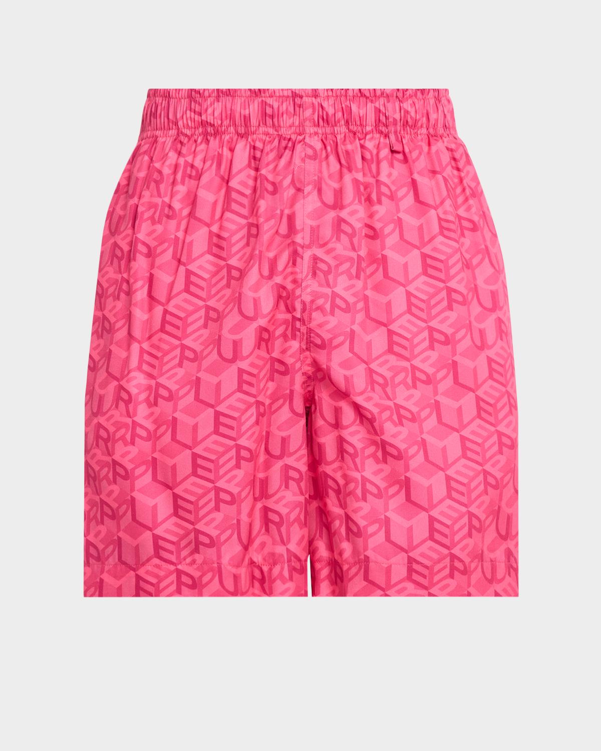 PURPLE Men's Lyocell Cube Logo Pull-On Shorts