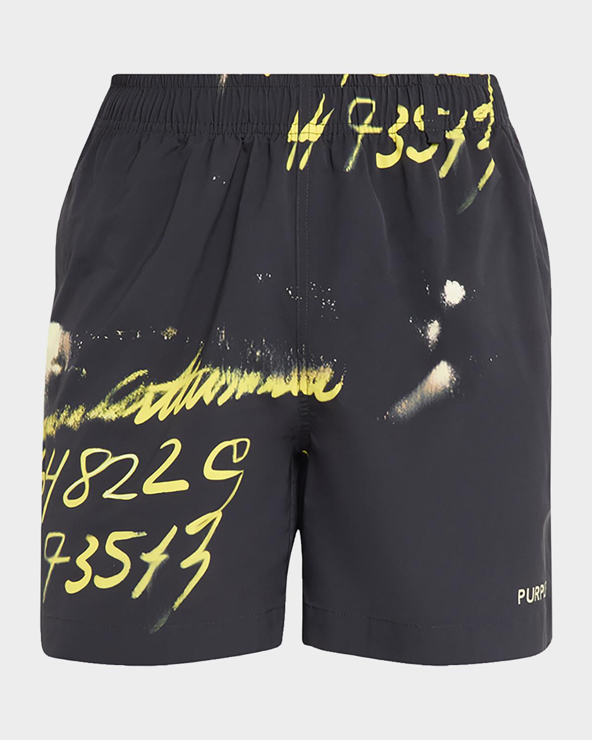 PURPLE Men's All Round Graphic Swim Shorts