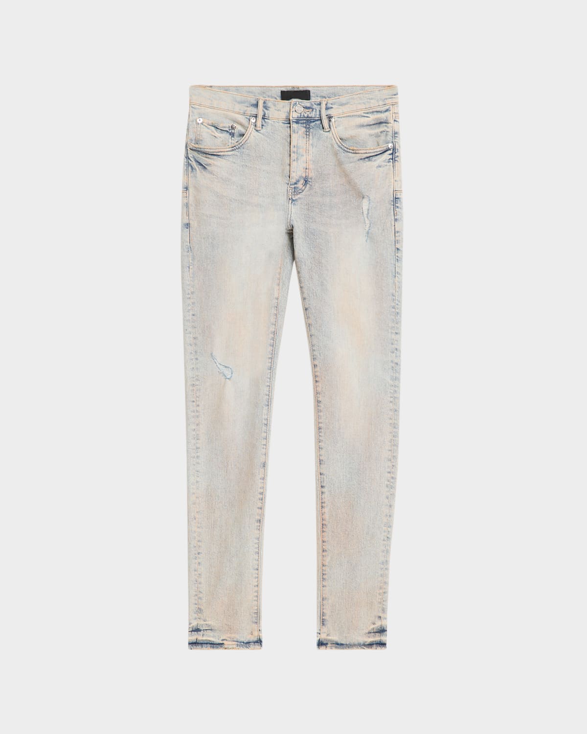 Purple Men & Apos;s P001 Pink Mud Distressed Stretch Skinny Jeans In