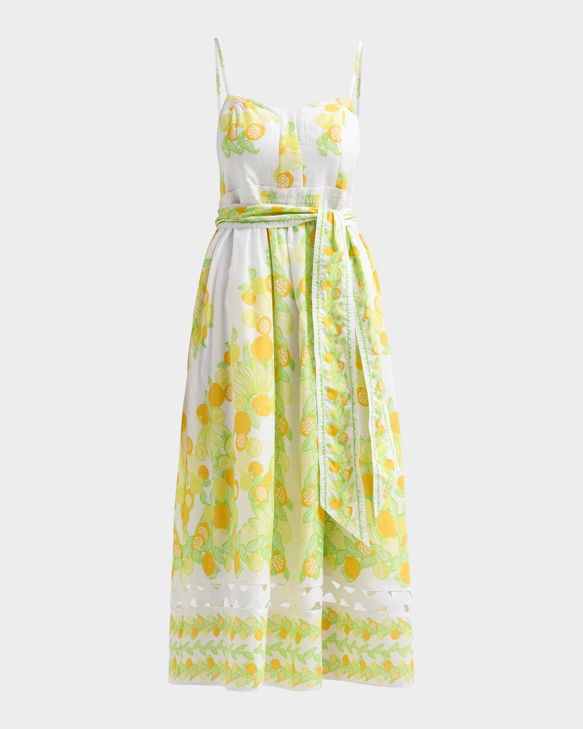 Lilly Pulitzer Katina Printed Cotton Tie-Waist Midi Dress
