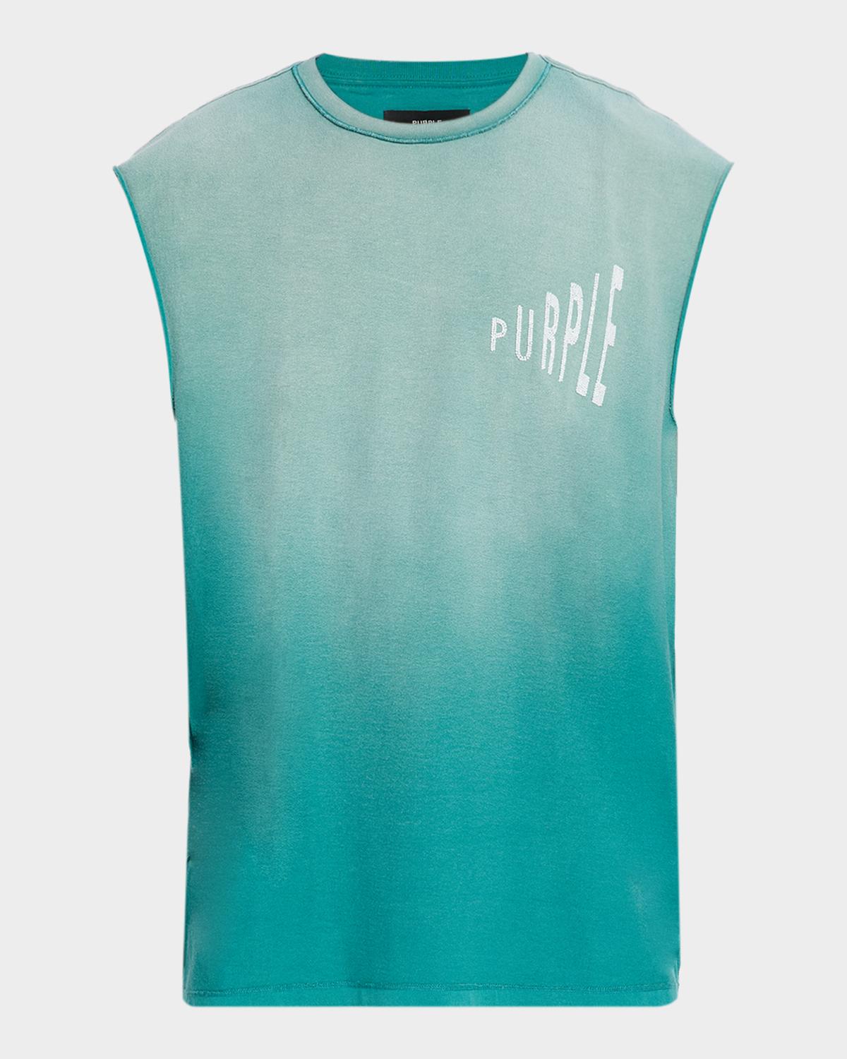 PURPLE Amplified Logo Textured Jersey Tank Top