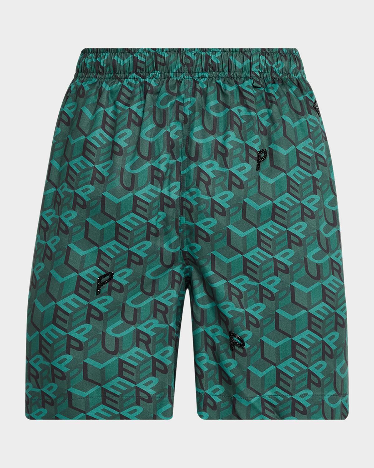 PURPLE Resort Monogram Elasticized Shorts