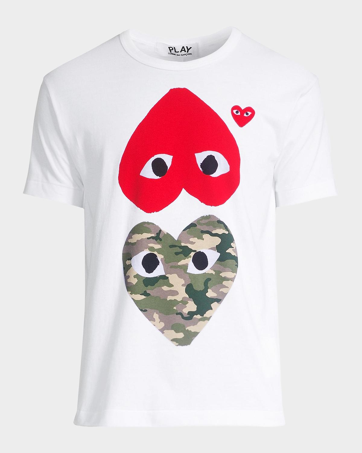 Comme des Garcons Two Heart Camo Cotton Tee