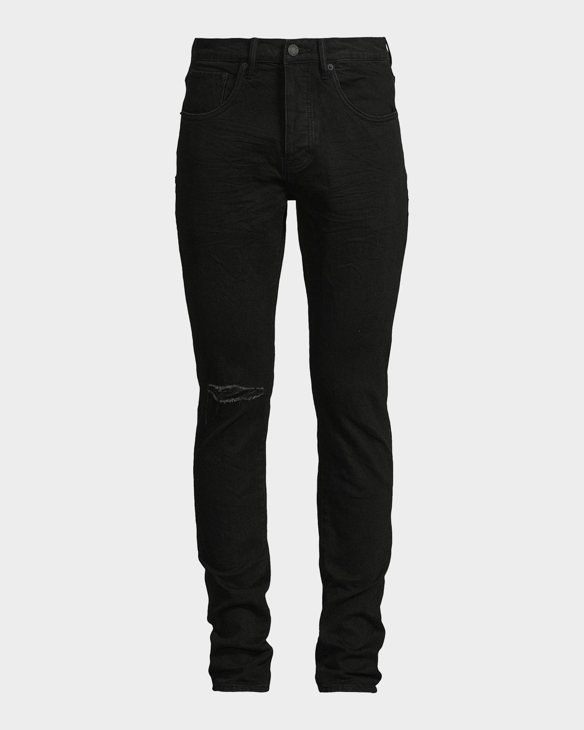 PURPLE P002 Knee Slit Rinse Slim Jeans
