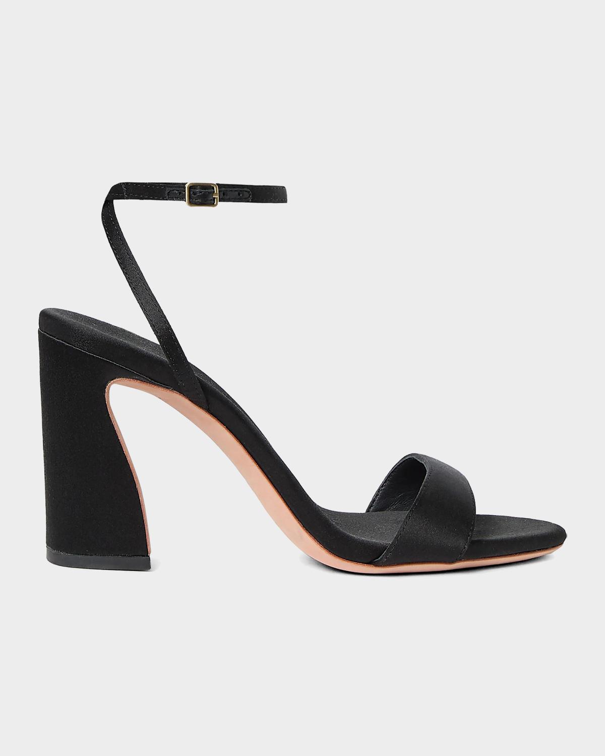 Loeffler Randall Malia 90MM Curved-Heel Satin Sandals