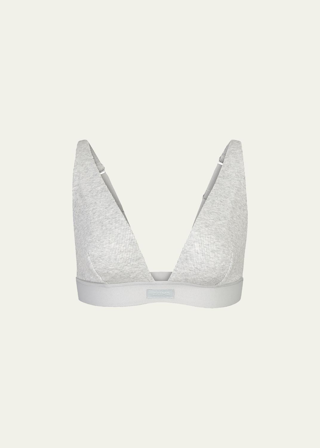 SKIMS Cotton Rib Plunge Bralette