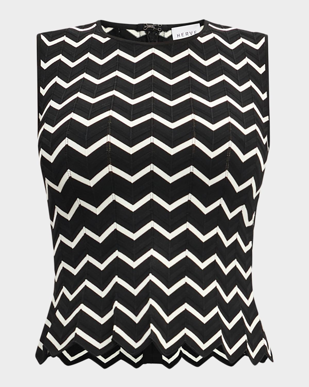 Hervé Léger The Giana Chevron Knit Top
