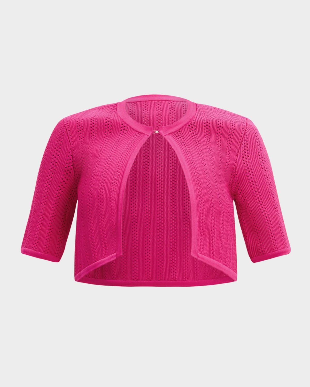 Hervé Léger Annie Pointelle Rib-Knit Bolero
