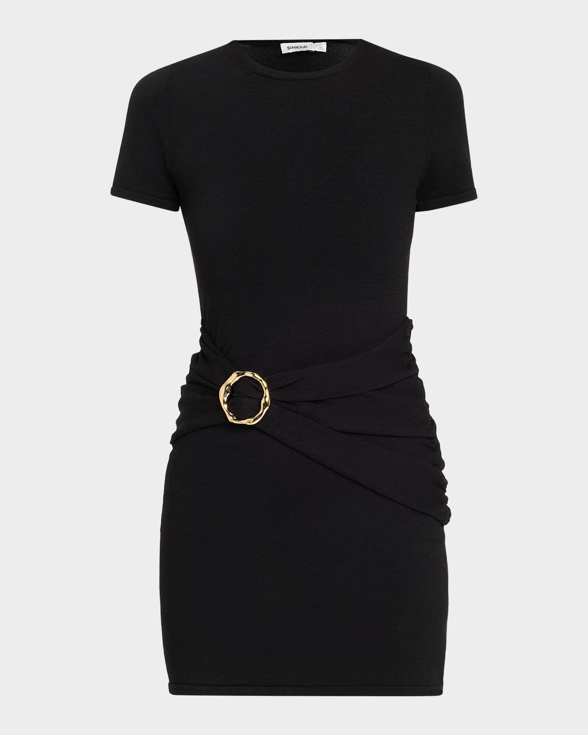 SIMKHAI Leni Ruched Mini Dress