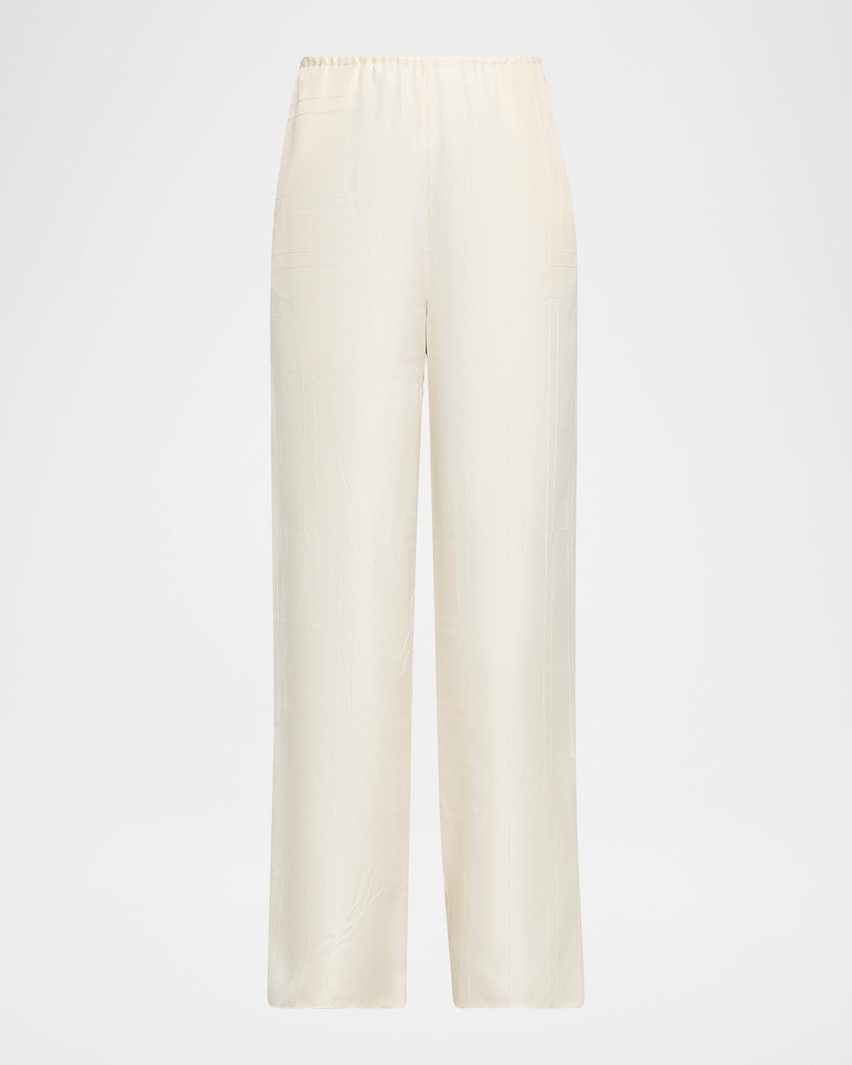 Toteme Monogram Silk Pj Bottoms