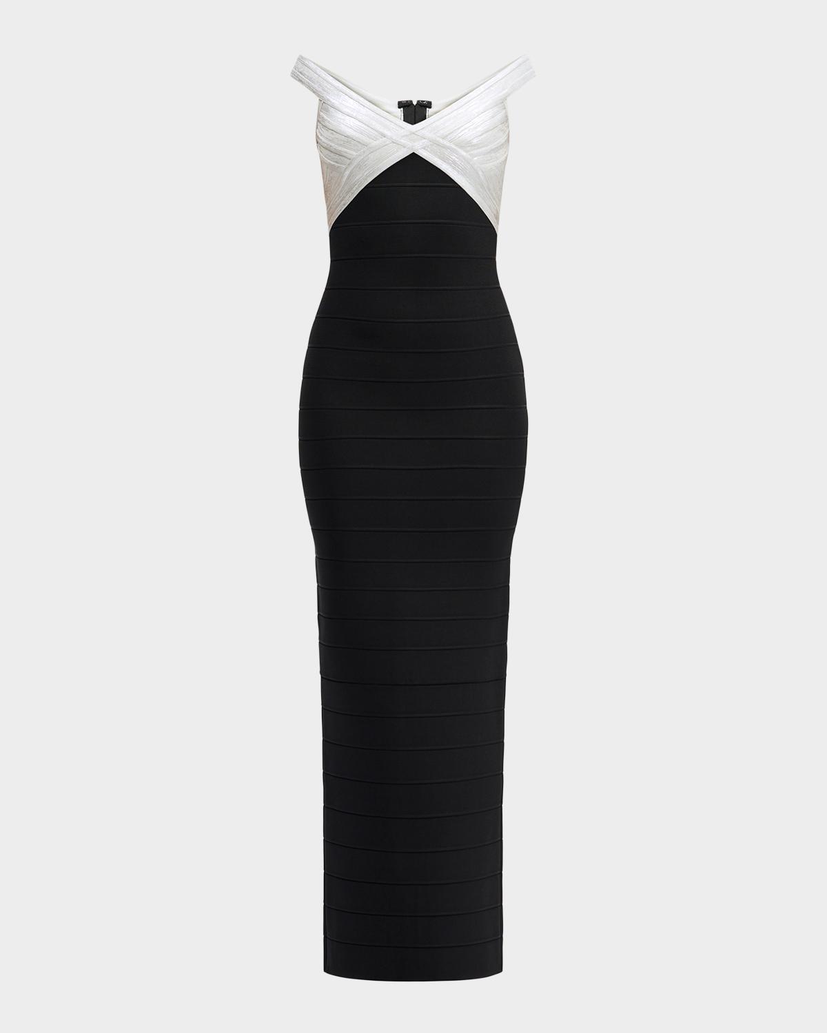 Hervé Léger The Metallic Bandage Maxi Dress