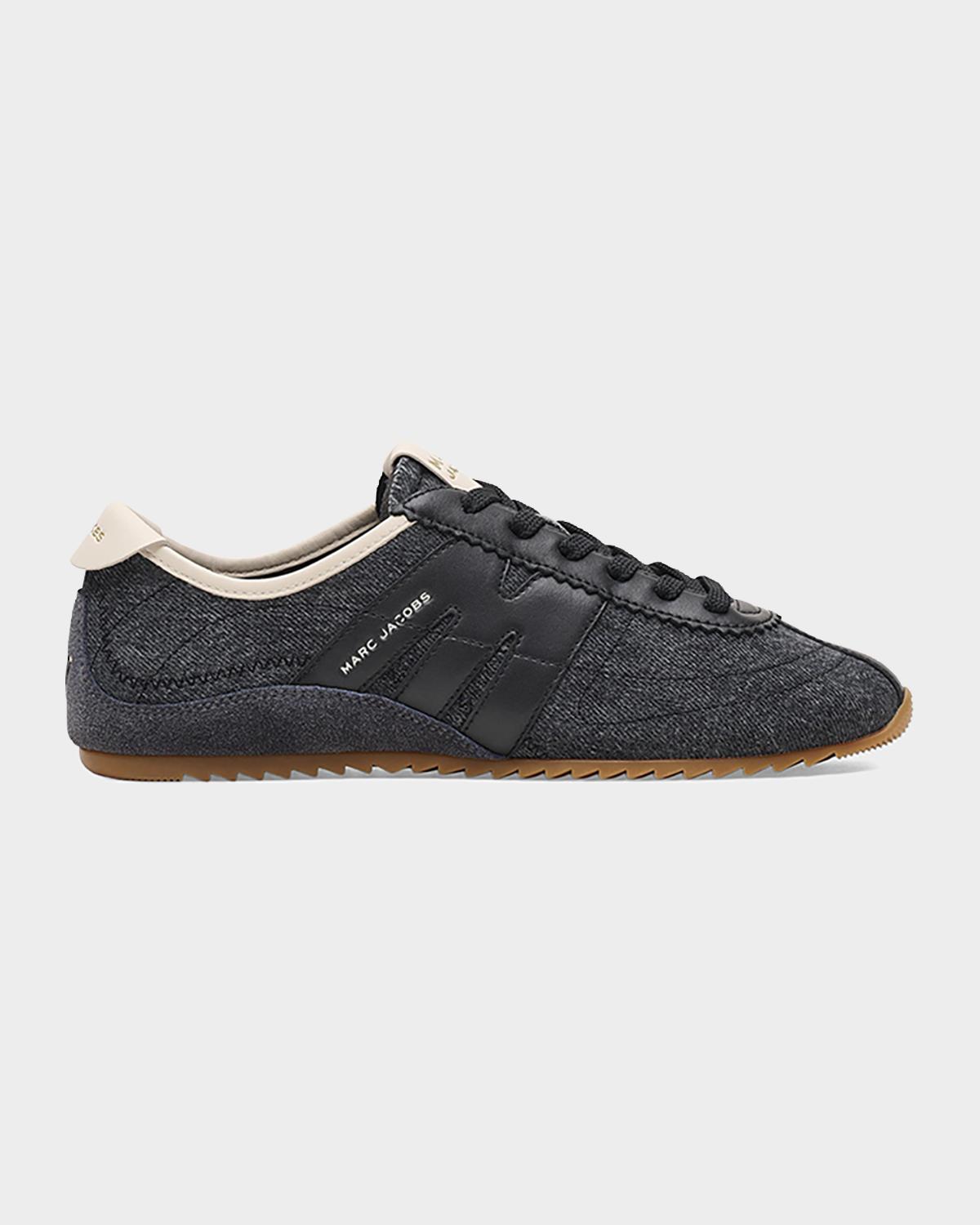 Marc Jacobs The 400 Bleecker Denim and Leather Low-Top Sneakers