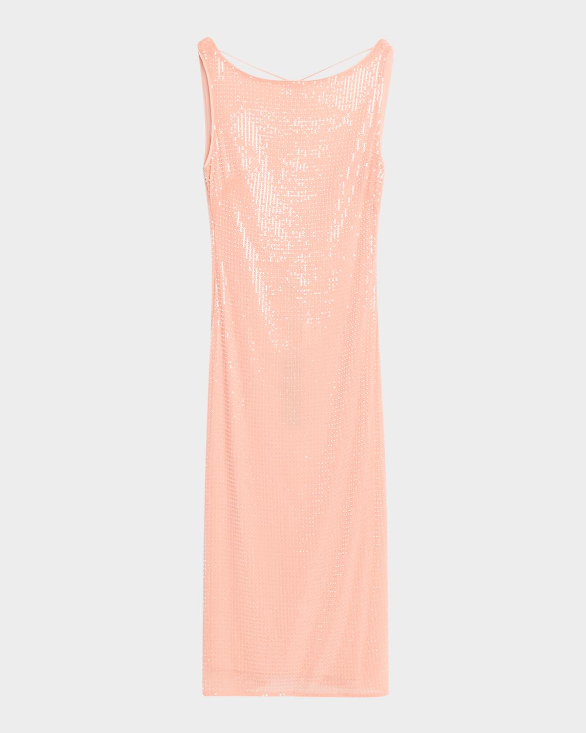 Toccin Wendolyn Embellished Cowl-Back Midi Dress