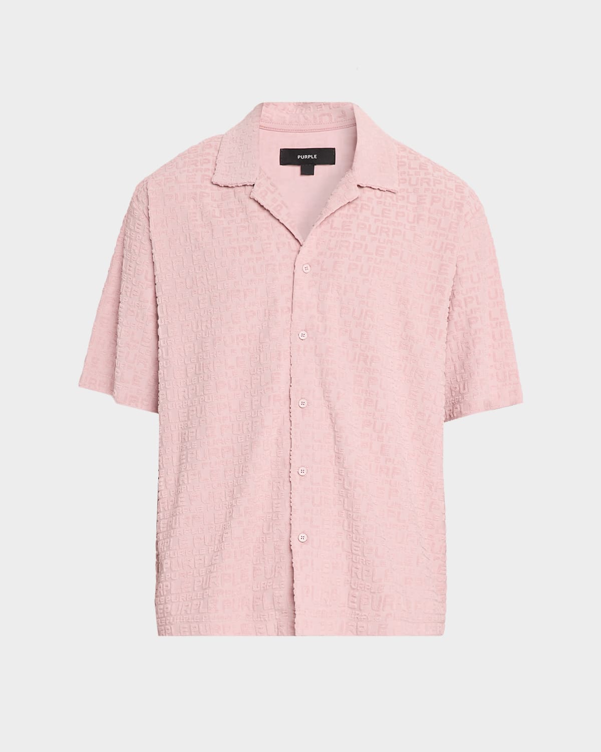Purple Men & Apos;s Logo Toweling Short-sleeve Shirt In Pink