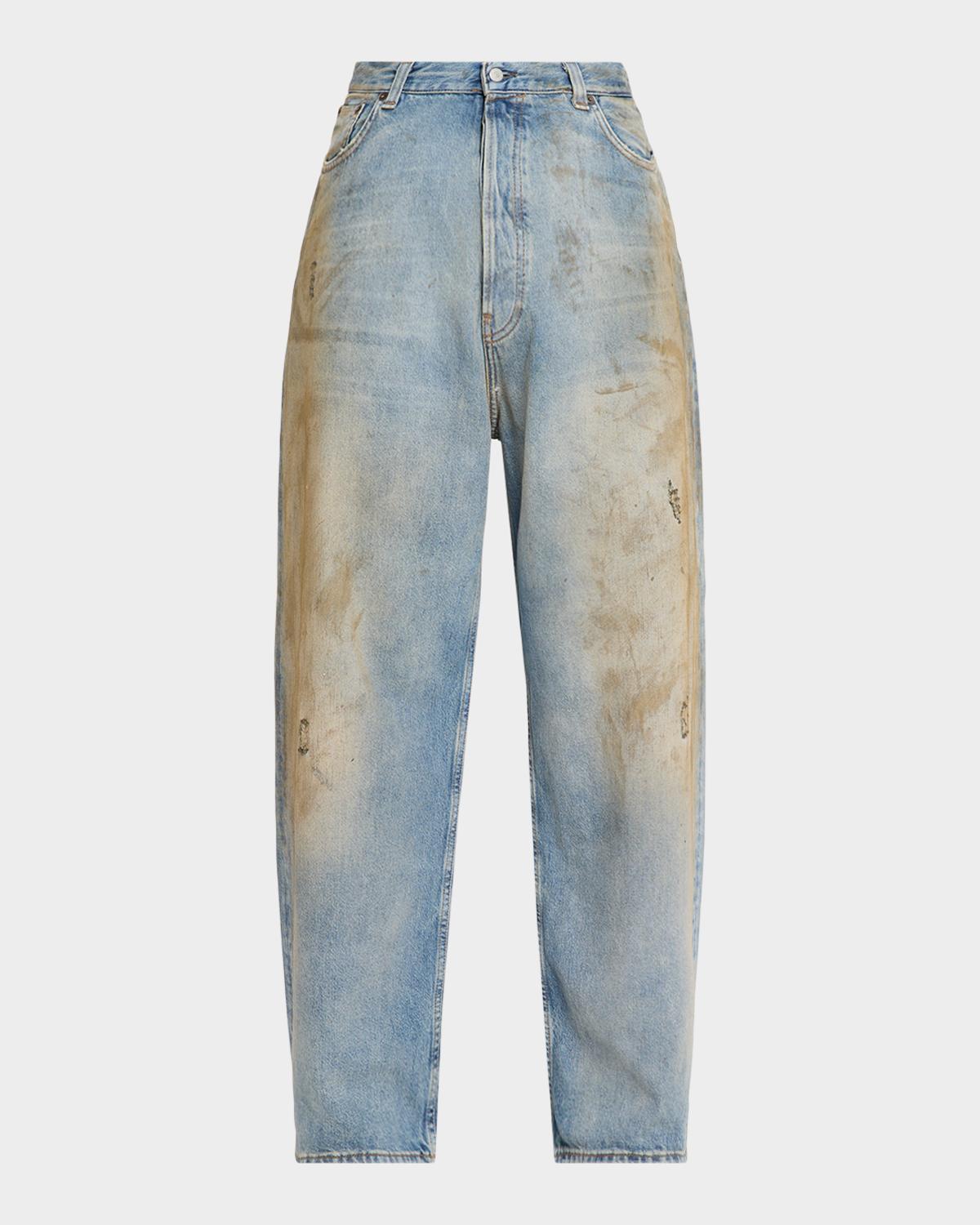 Acne Studios Men's 2023 U Penicil Dirty-Effect Jeans