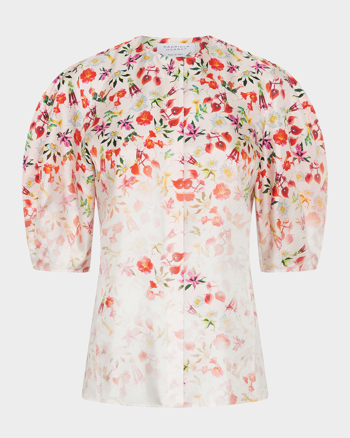 Gabriela Hearst Edify Degrade Floral Silk Puff-Sleeve Top | Thumbnail 4