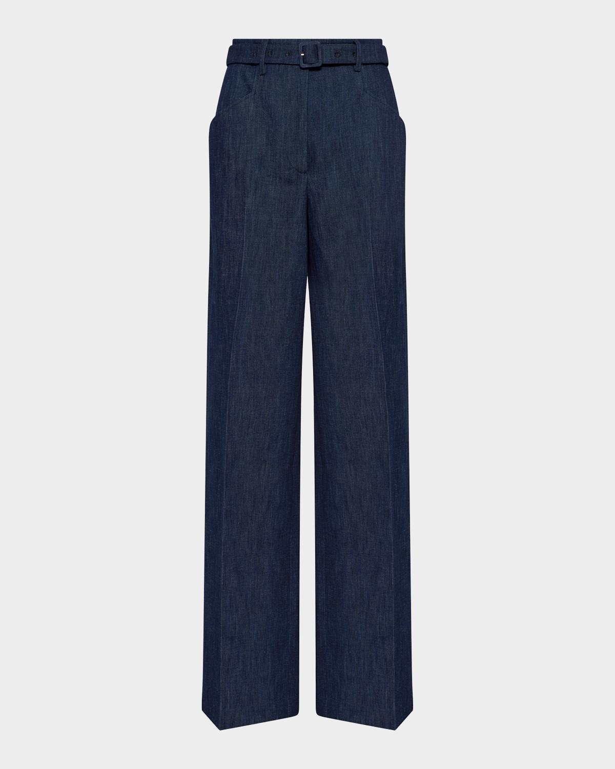 Gabriela Hearst Norman Belted Straight-Leg Pants