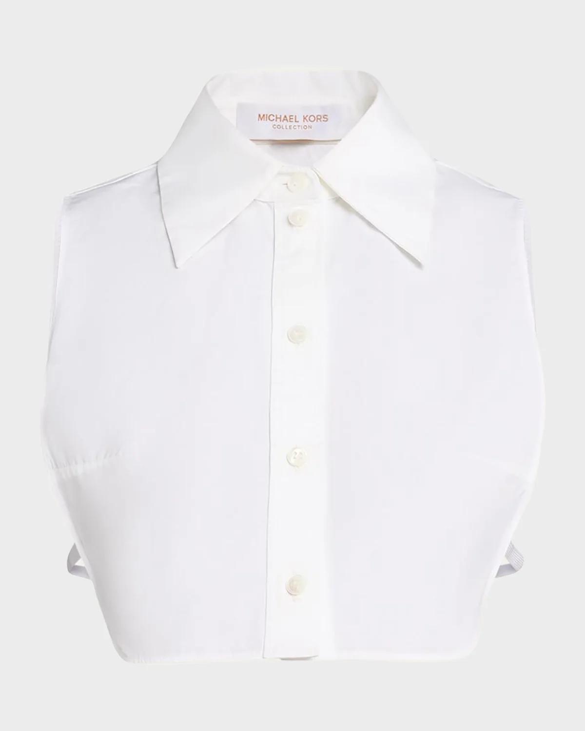 Michael Kors Collection Point-Collar Cotton Poplin Dickey