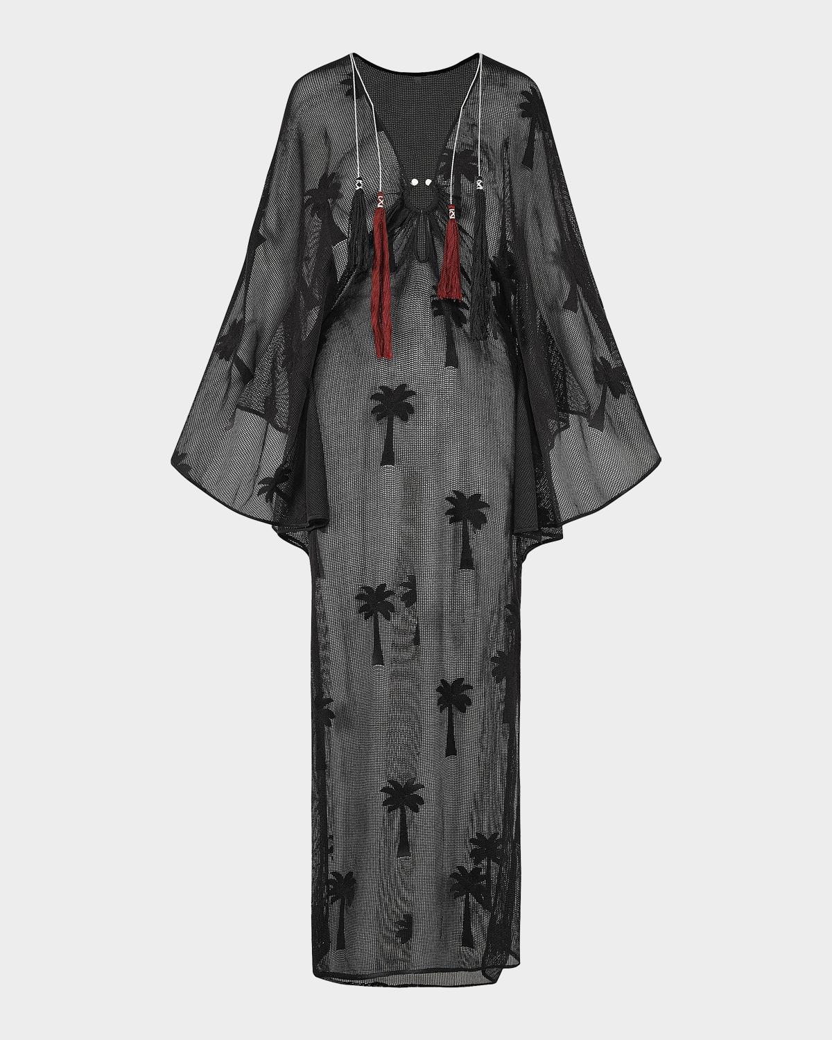 Johanna Ortiz Playa Grande Veil Cotton Mesh Maxi Dress
