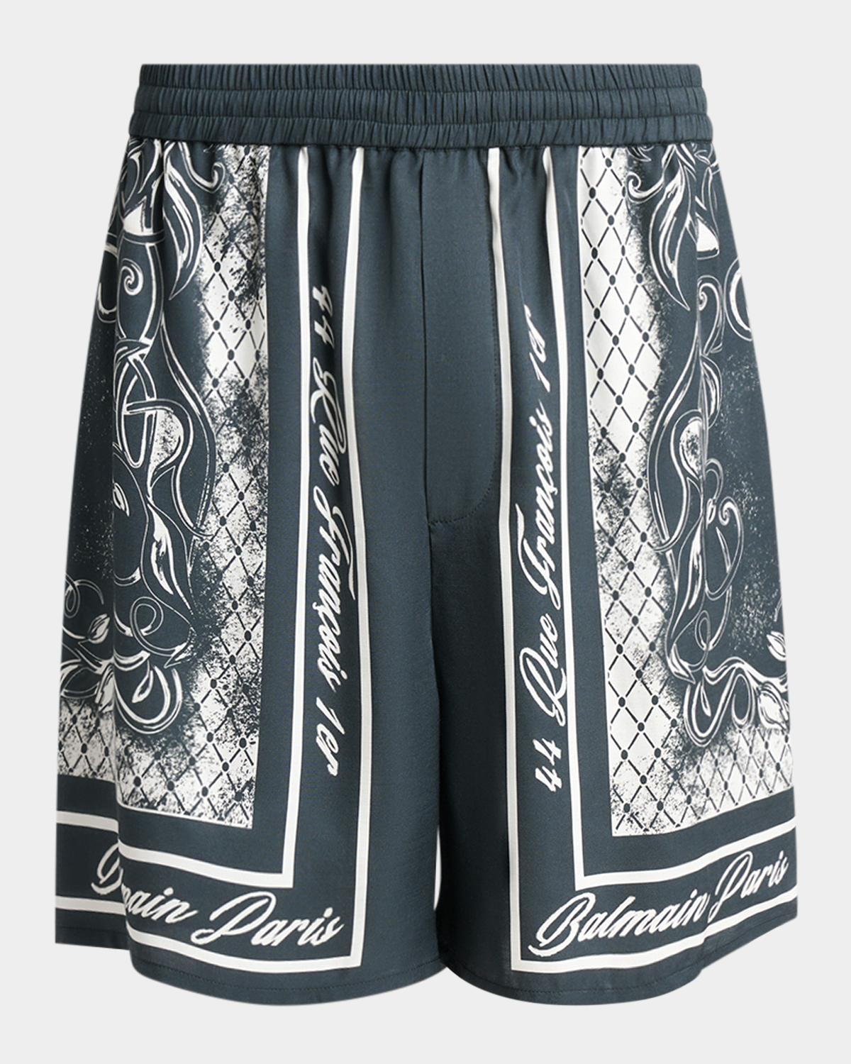 Men & apos;s Viscose Foulard-Print Relaxed Pull-On Shorts
