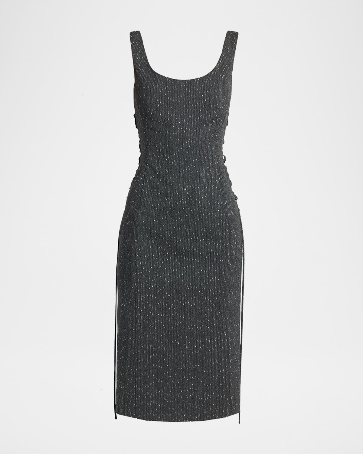 McQueen Sleeveless Laced Sheath Dress