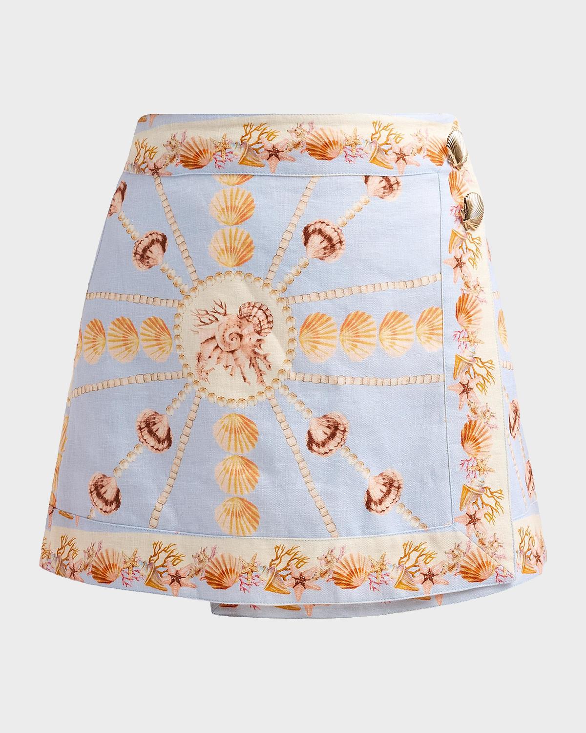 Cara Cara Fischer Printed Linen Mini Skirt