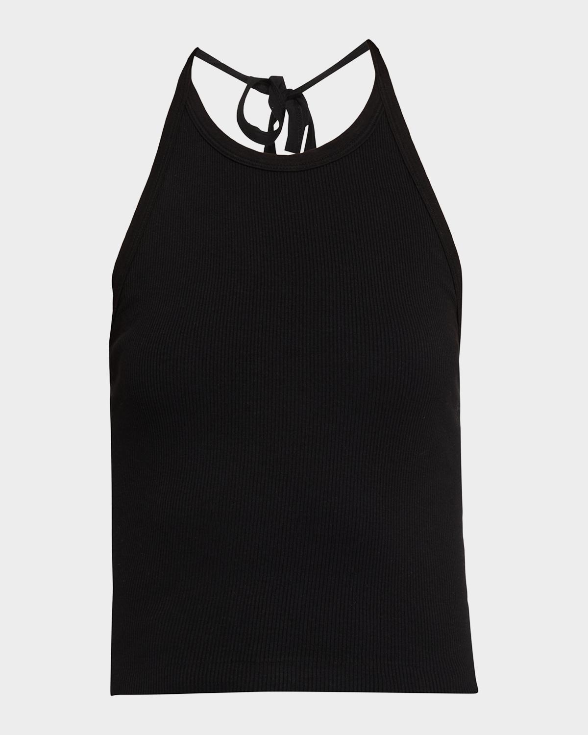 RE/DONE Sylvie Ribbed Halter Tank Top