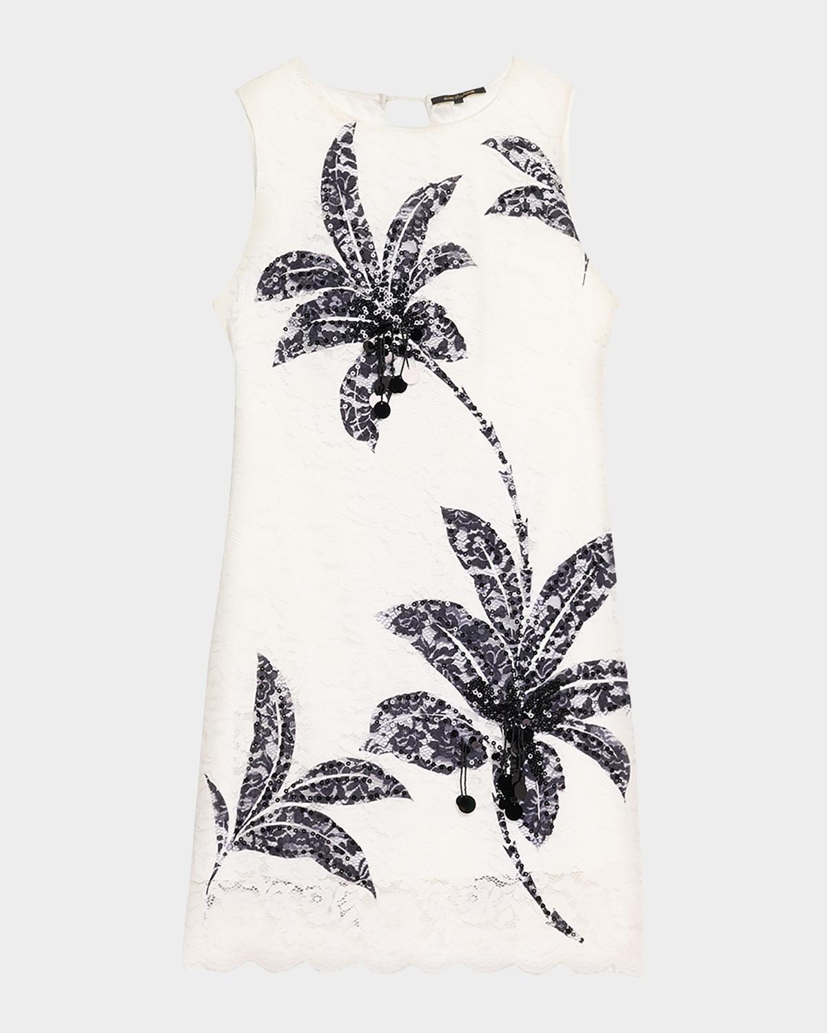 Kobi Halperin Maren Sleeveless Palm Leaf-Print Lace Dress