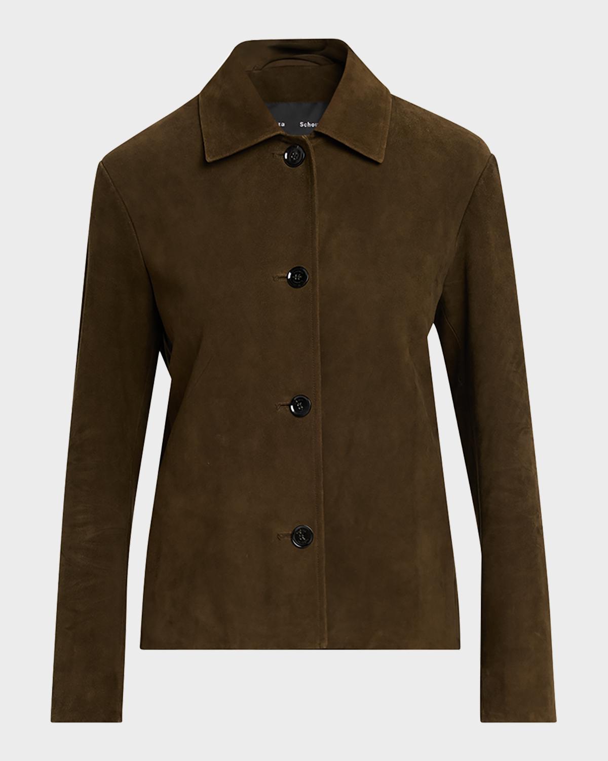 Proenza Schouler Irine Single-Breasted Suede Jacket