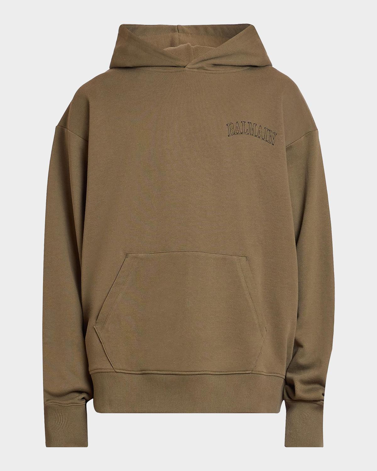 Balmain Men's Logo Cotton Hoodie
