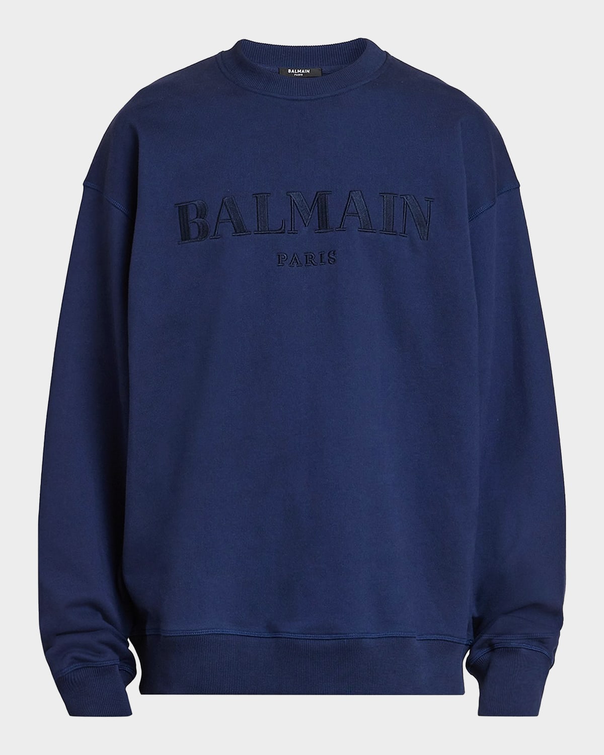 Balmain Men & Apos;s Vintage Logo Cotton Sweatshirt In Sqf Bleu B