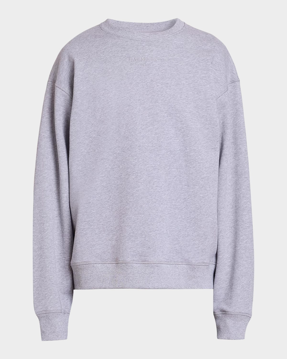 Balmain Men & Apos;s Logo-embroidered Cotton Sweatshirt In Yhd Gris C