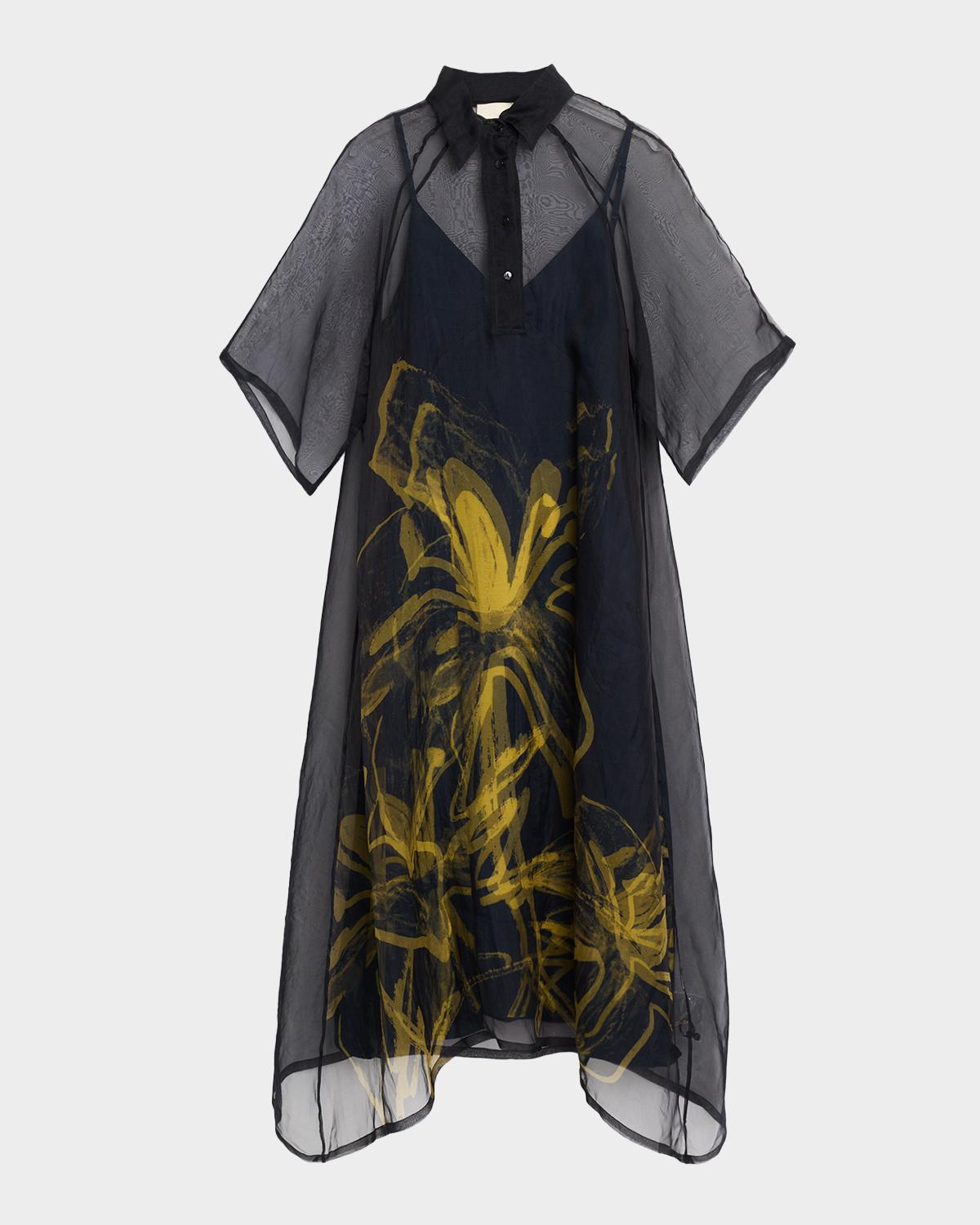 LOVEBIRDS Selene Floral-Print Tulle Maxi Dress