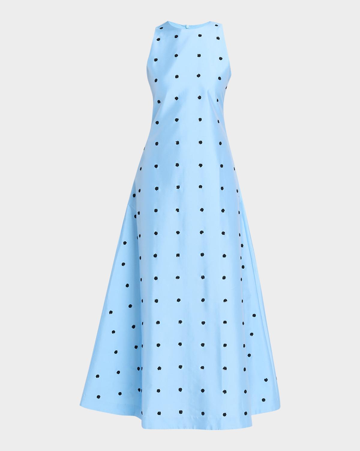 LOVEBIRDS Bennet Sequin Floral Dotted Maxi Dress