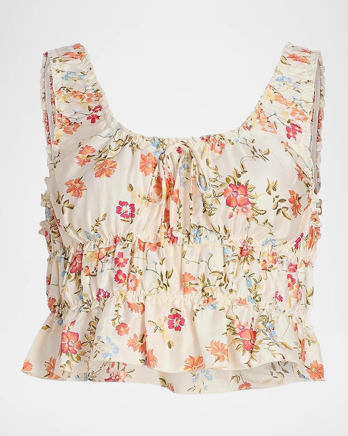Amber Floral Cotton Crop Camisole