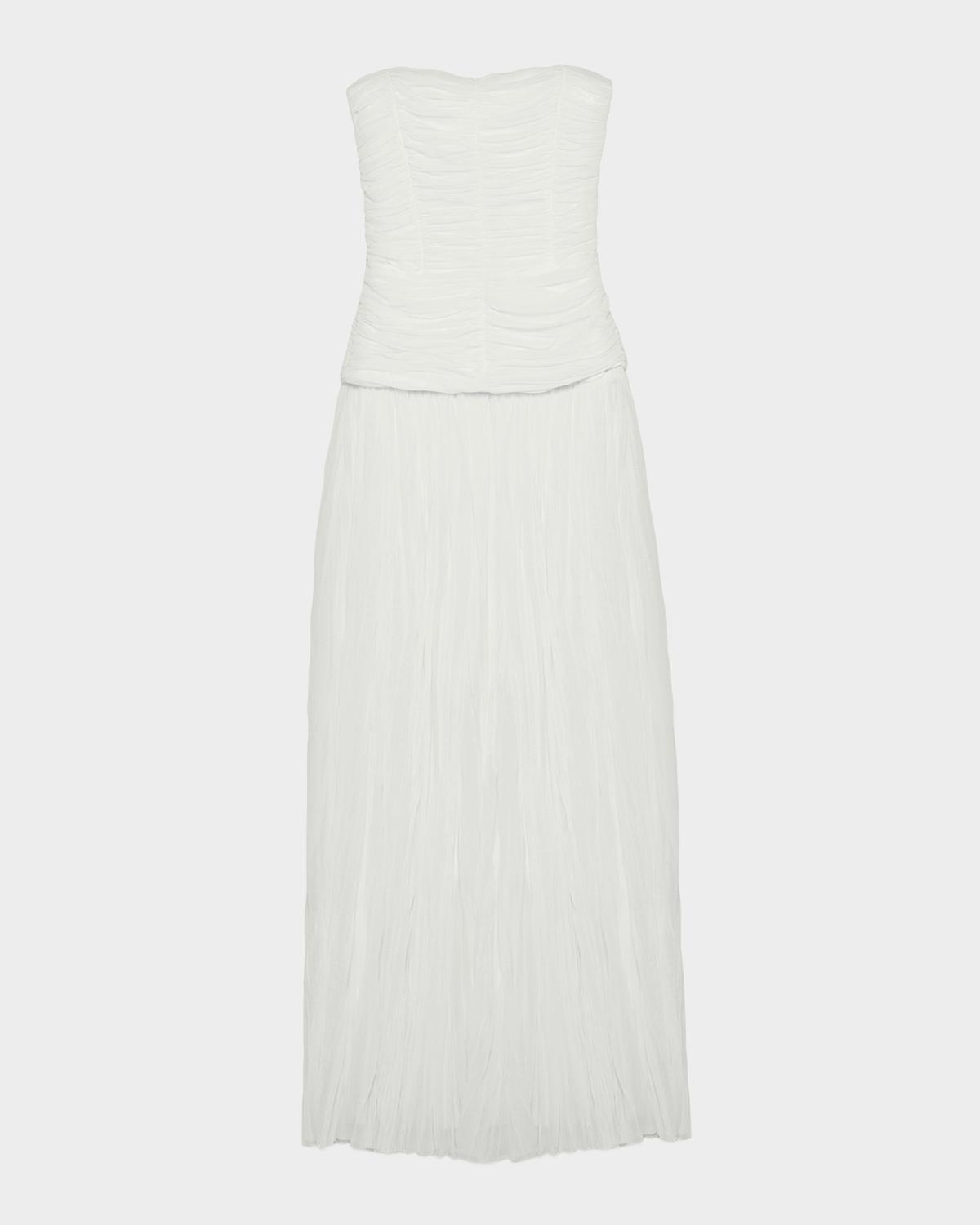 SIMKHAI Danielle Strapless Crinkle Jersey Bustier Gown