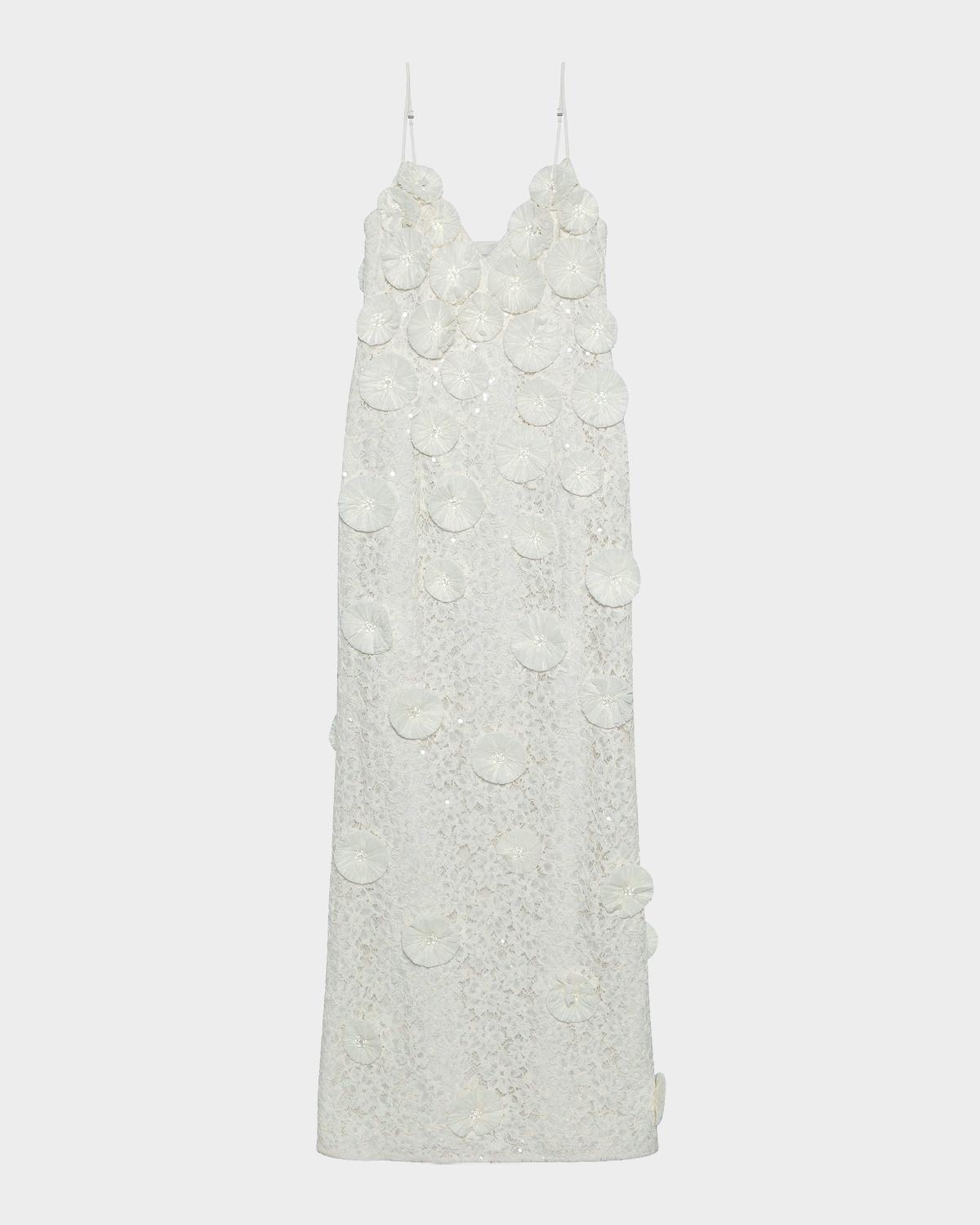 SIMKHAI Maven Floral-Appliqué Sequined A-Line Gown