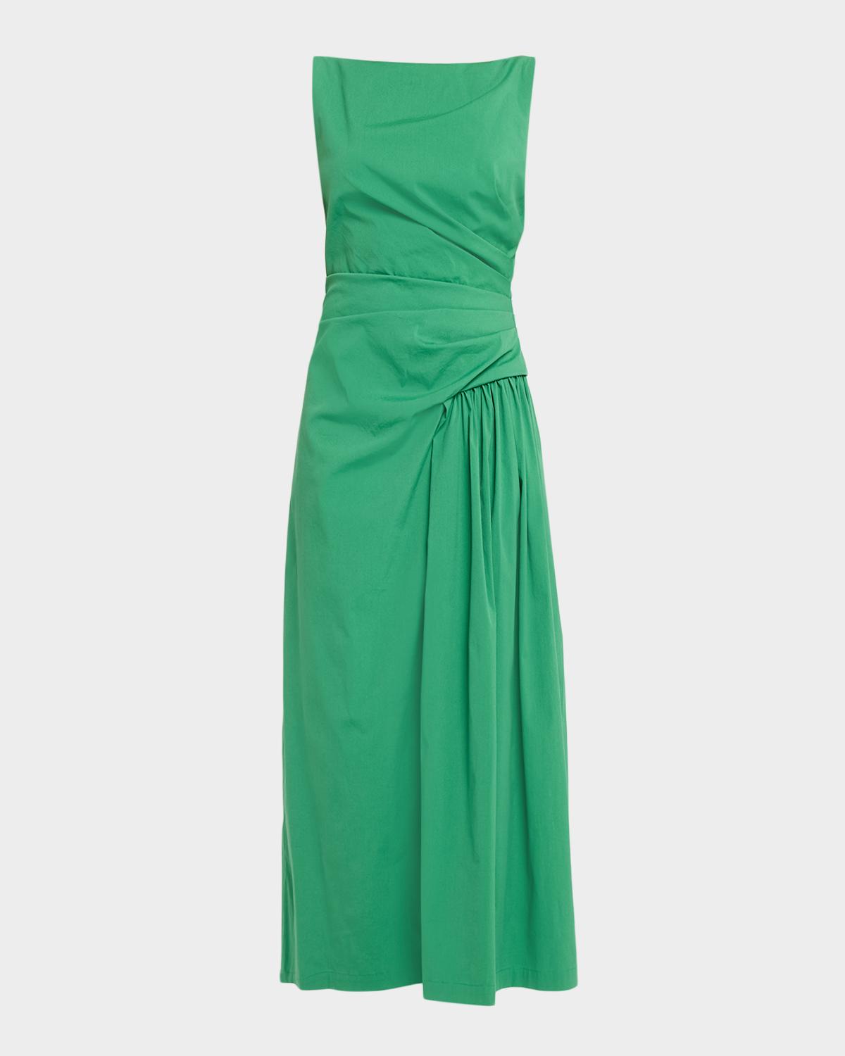 Lela Rose Cotton Poplin Asymmetrical Flounce Dress