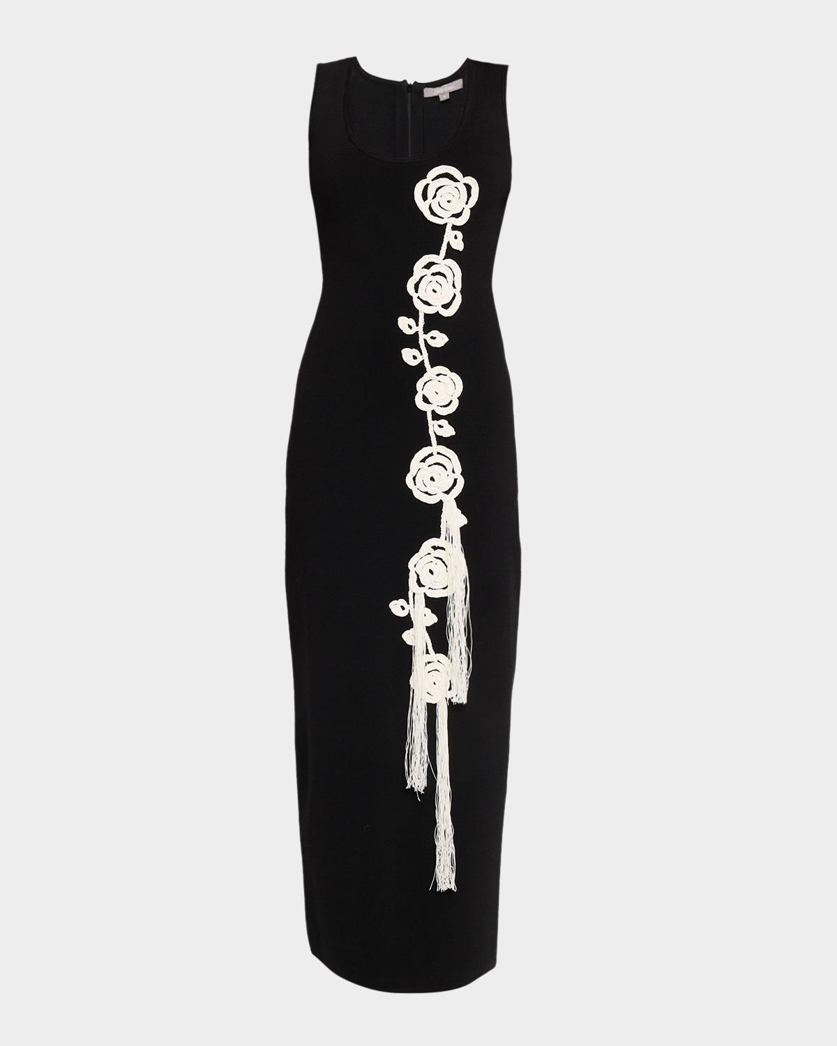 Lela Rose Crochet Applique Knit Dress