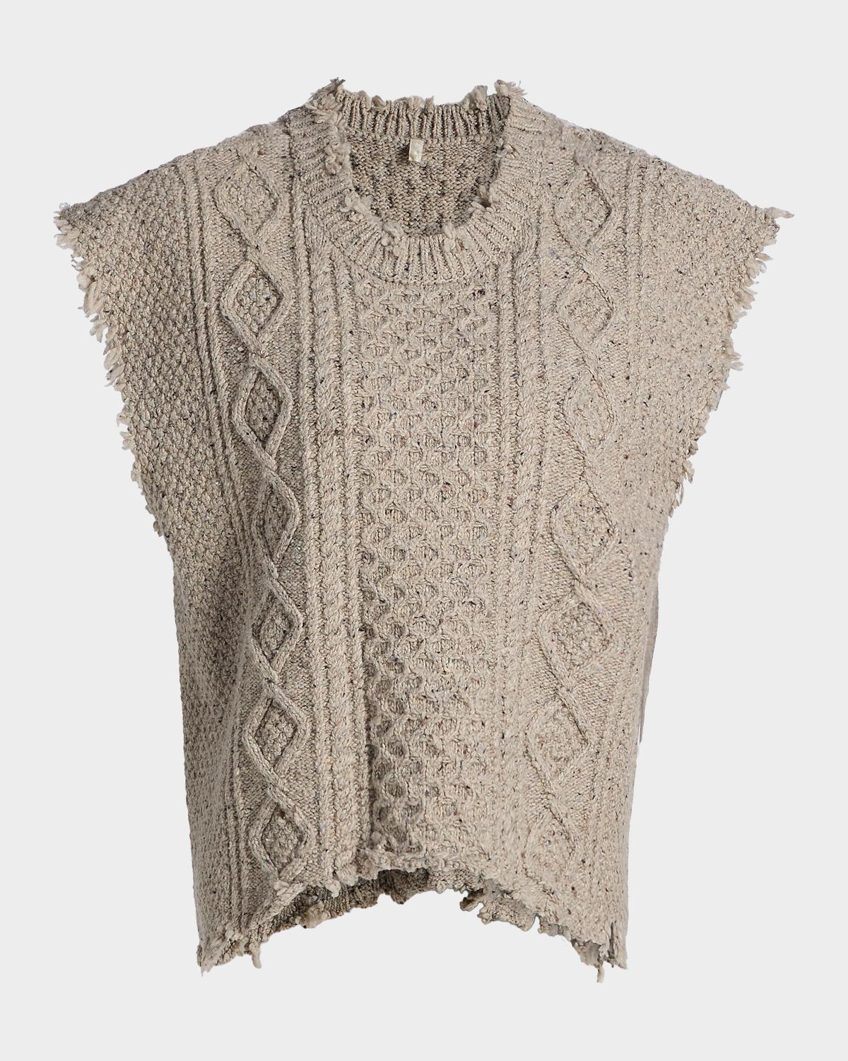 R13 Boyfriend Cable-Knit Wool-Blend Sweater Vest