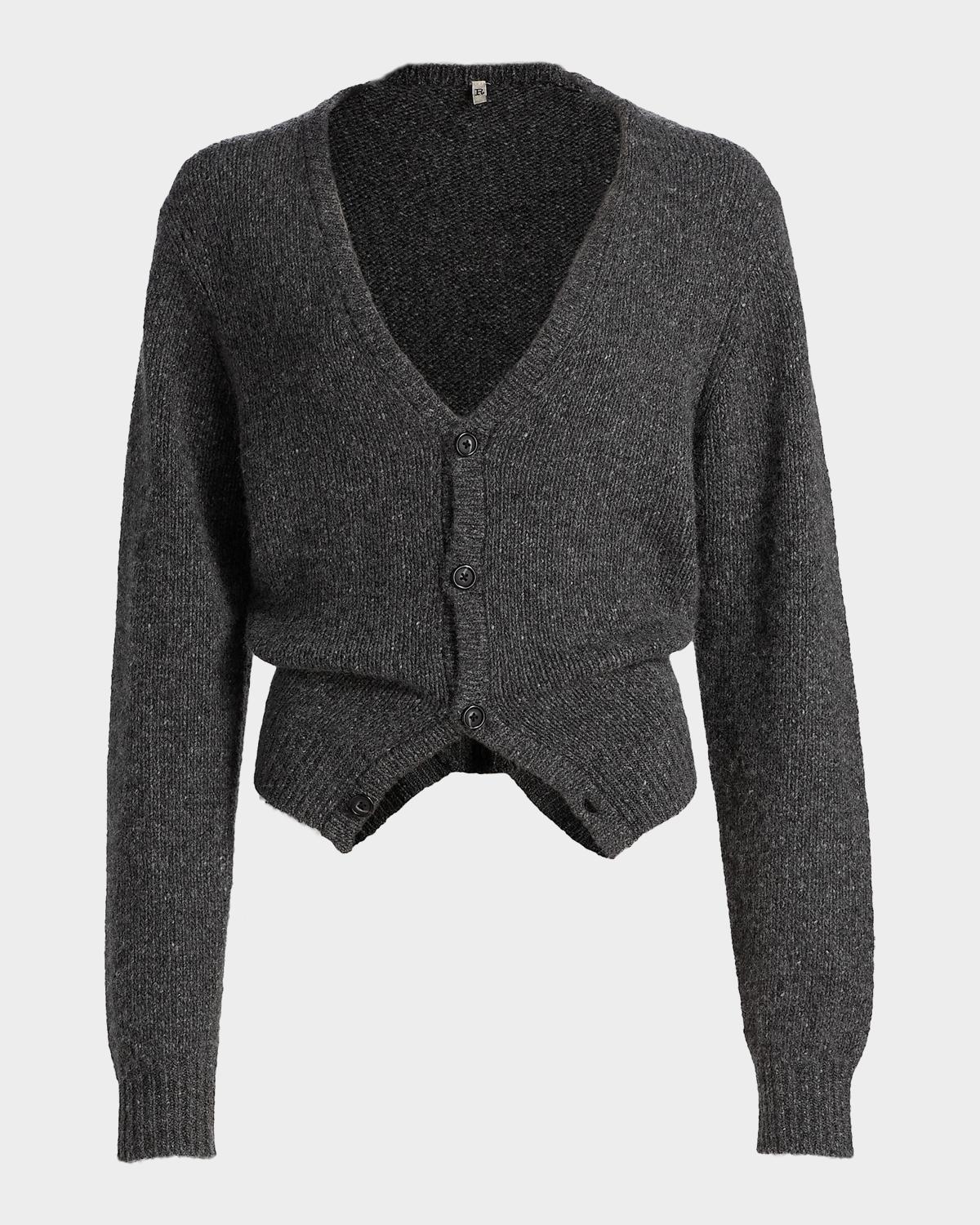 R13 Cashmere Split-Hem Cardigan