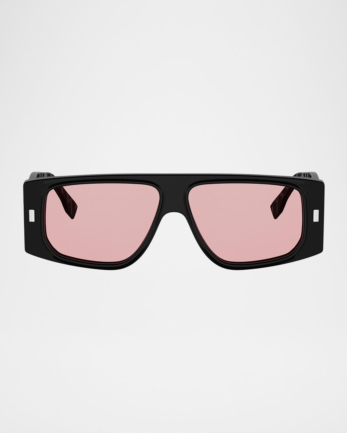 Fendi FF Squared 55MM Acetate Rectangular Sunglasses