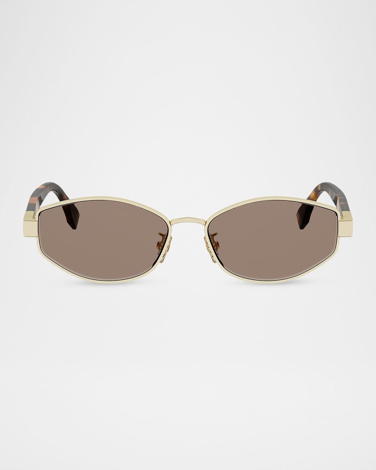 Fendi Baguette 56mm Metal Oval Sunglasses