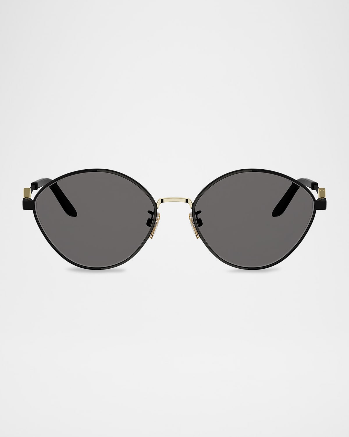 Fendi Ff Diamonds 55mm Metal Oval Sunglasses