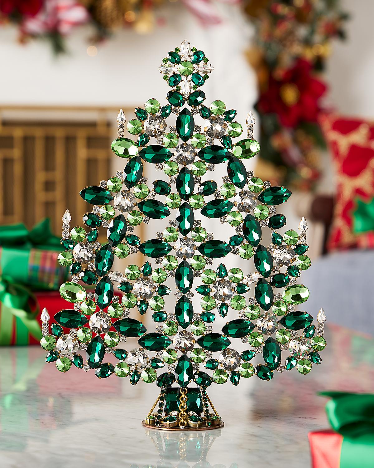 Neiman Marcus Luxurious Rhinestone Tabletop Christmas Tree