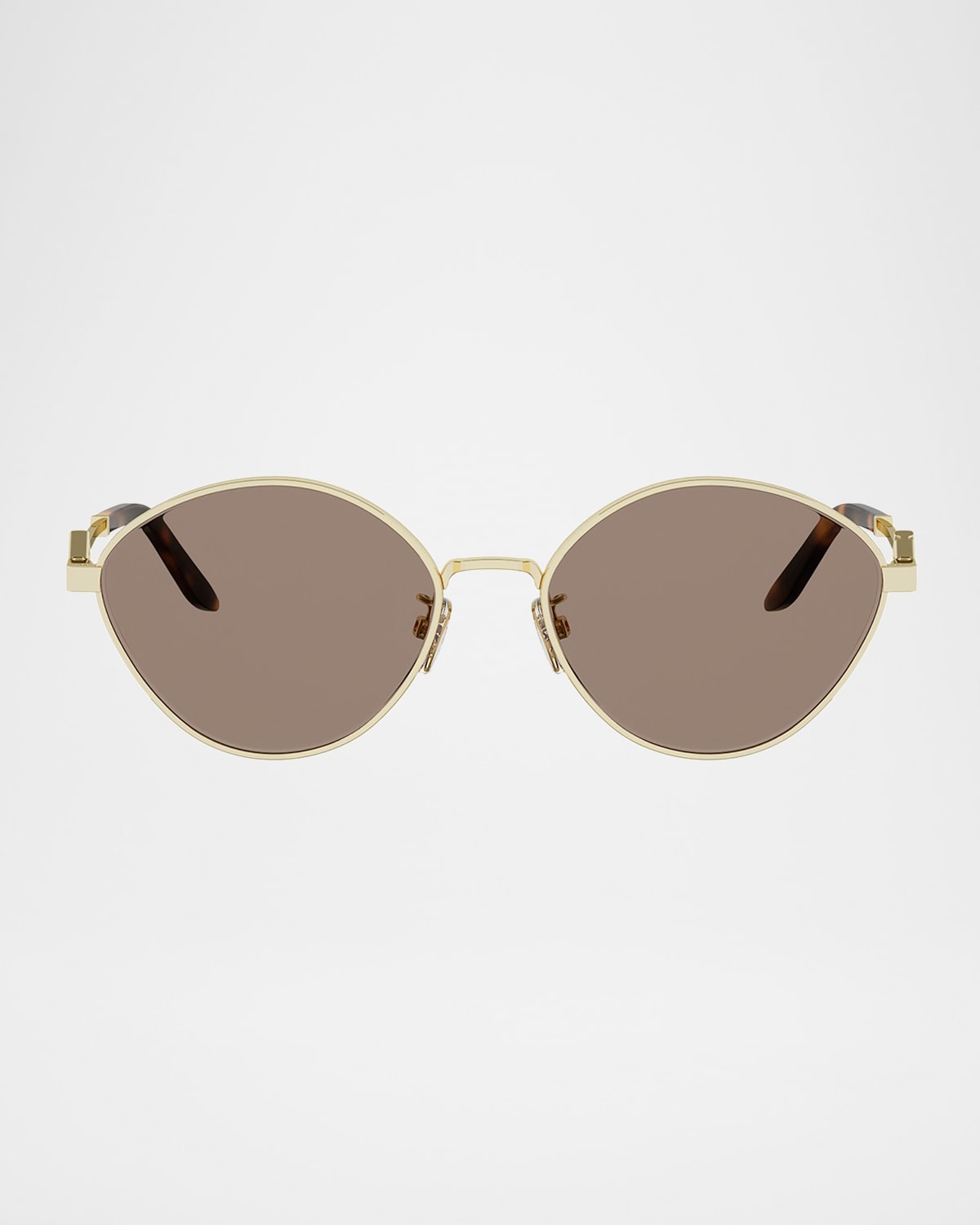 Fendi Ff Diamonds 55mm Metal Oval Sunglasses