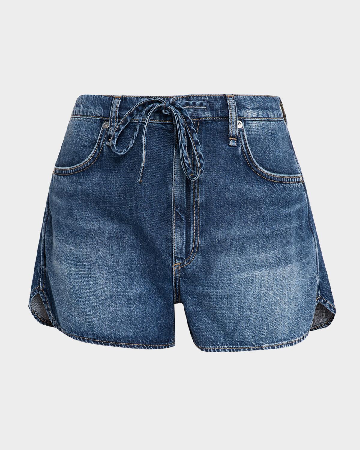 rag & bone Nolan Ultra-Featherweight Denim Drawstring Shorts