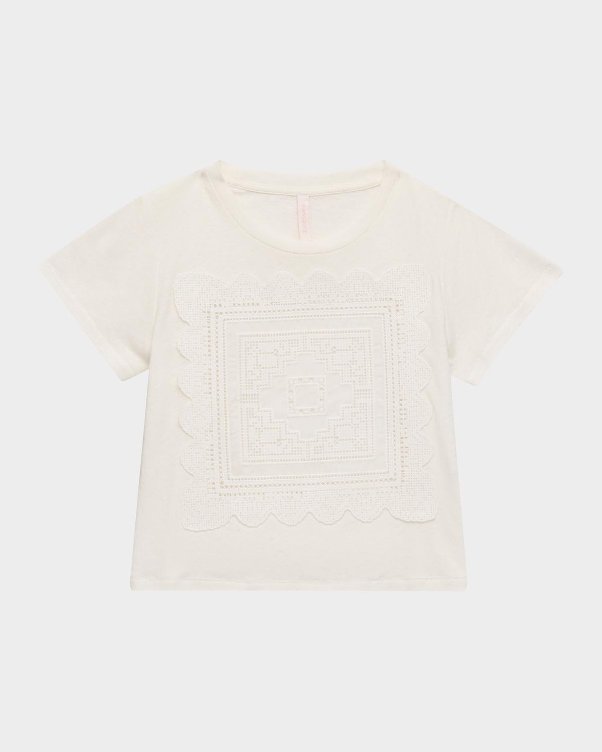 Girl & apos;s Solstice Applique Linen-Cotton T-Shirt, Size 1-12